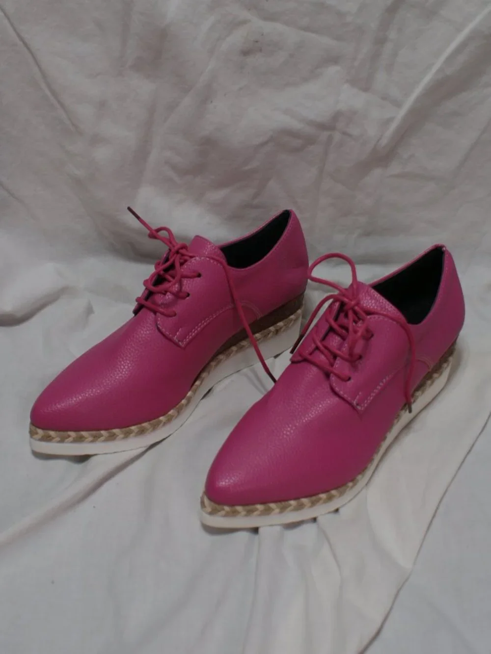 Fuchsia Wedge Oxford / Derby Shoe - Size 8 - BRAND NEW